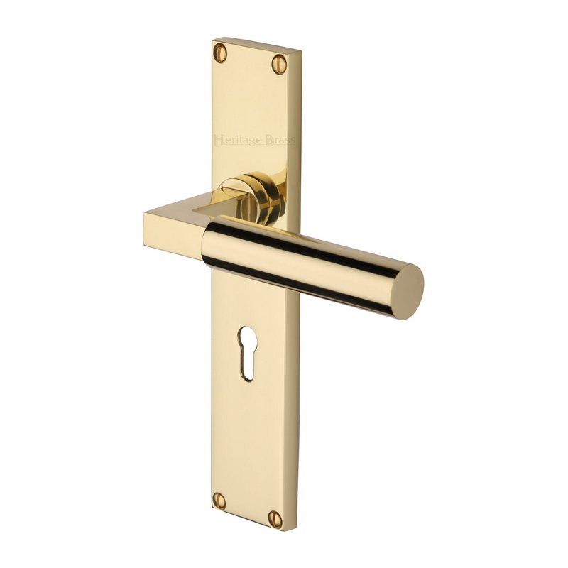 Bauhaus Door Handle on 200mm Plate - VT6300-PB
