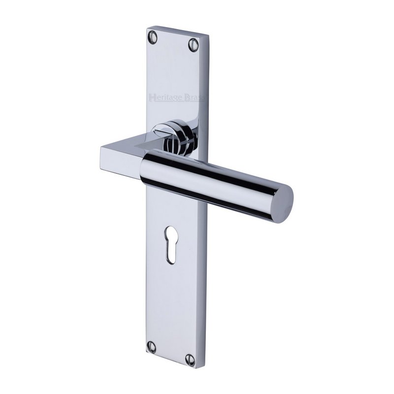 Bauhaus Door Handle on 200mm Plate - VT6300-PC