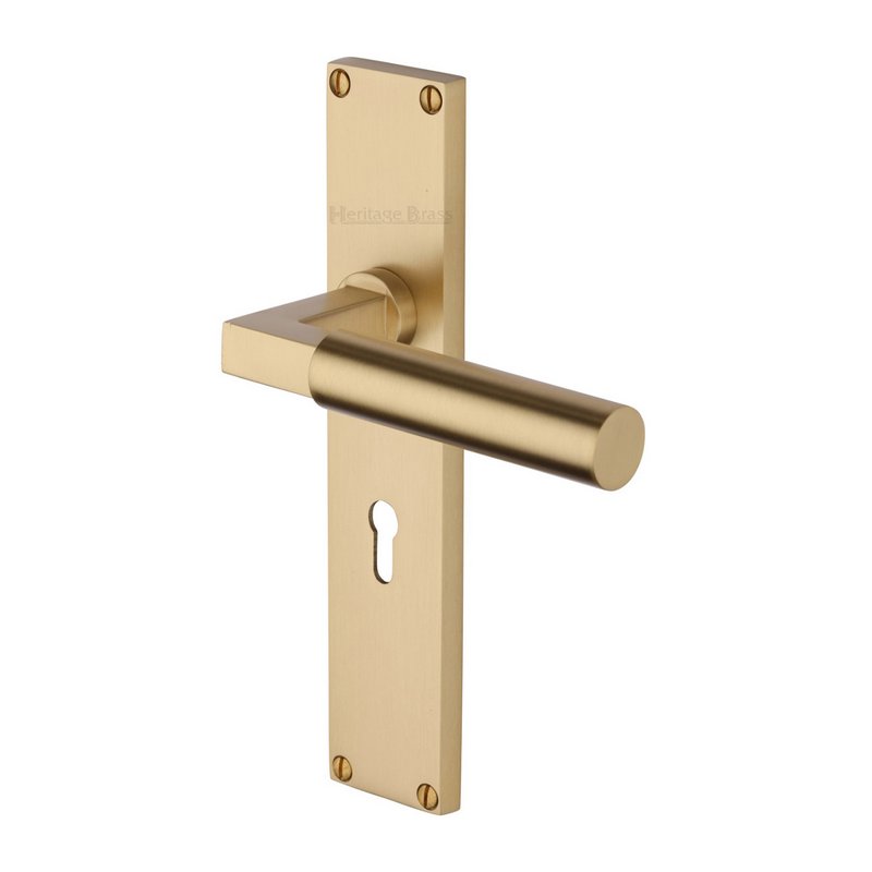 Bauhaus Door Handle on 200mm Plate - VT6300-SB
