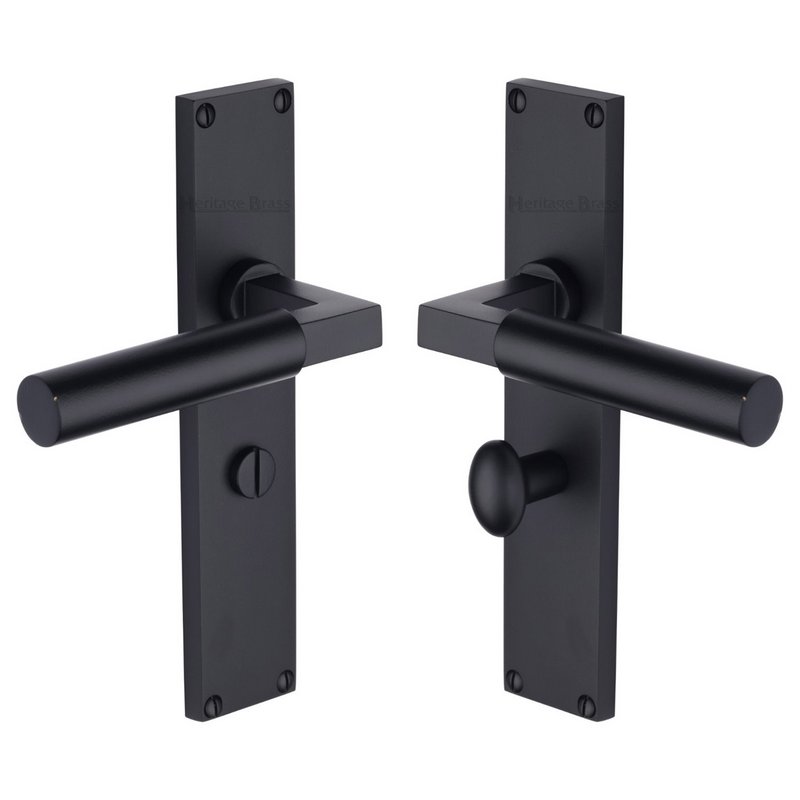 Bauhaus Door Handle on 200mm Plate - VT6330-BKMT