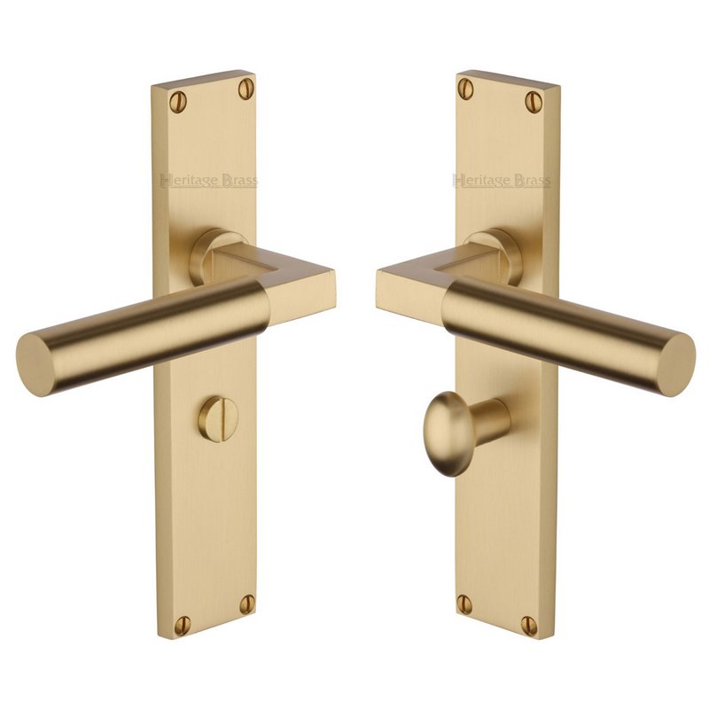 Bauhaus Door Handle on 200mm Plate - VT6330-SB