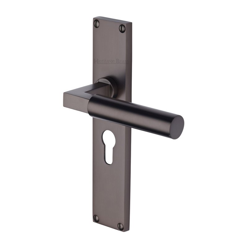 Bauhaus Door Handle on 200mm Plate - VT6348-MB