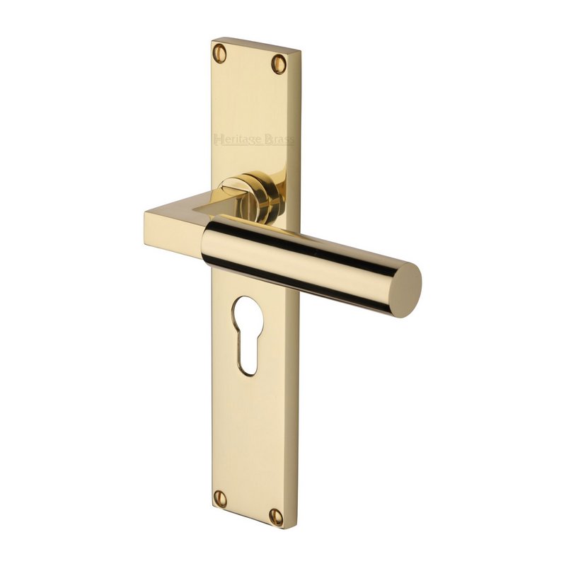 Bauhaus Door Handle on 200mm Plate - VT6348-PB