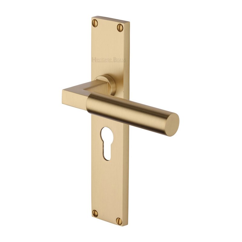 Bauhaus Door Handle on 200mm Plate - VT6348-SB