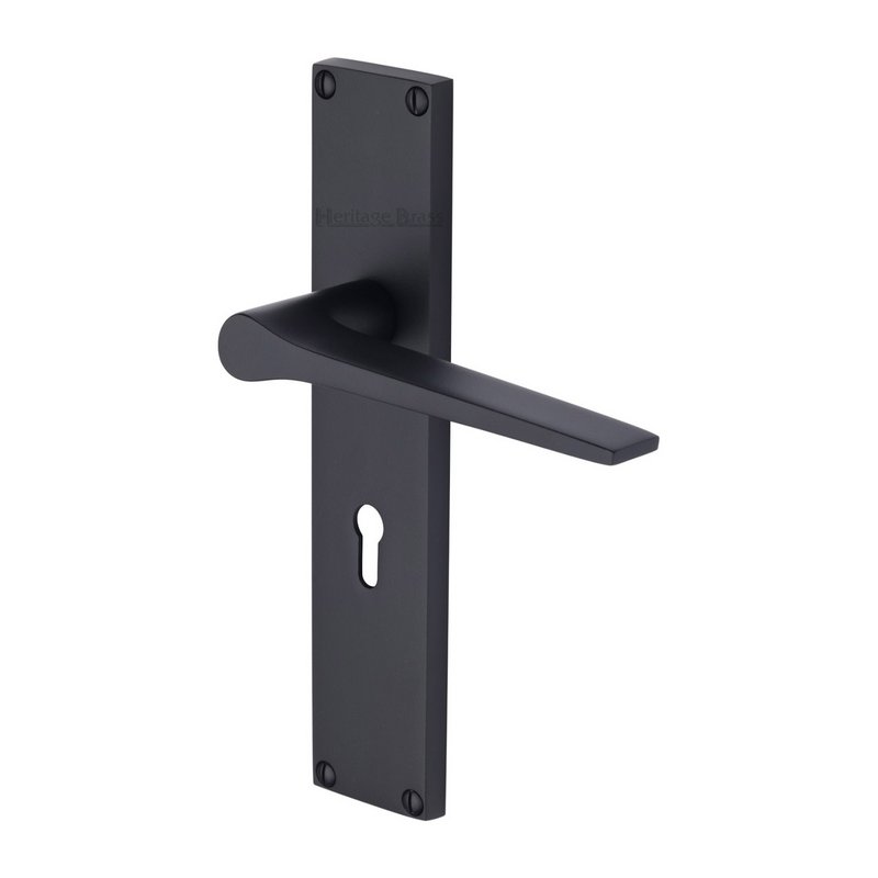 Gio Door Handle on 200mm Plate - VT8100-BKMT