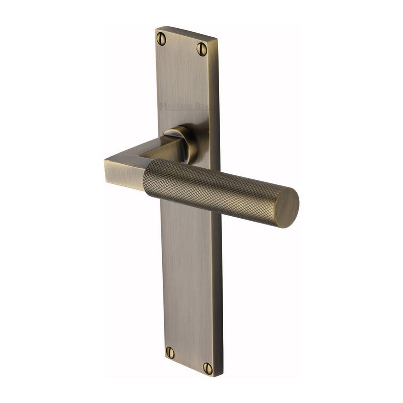 Bauhaus Knurled Door Handle on Plate - VT9310-AT