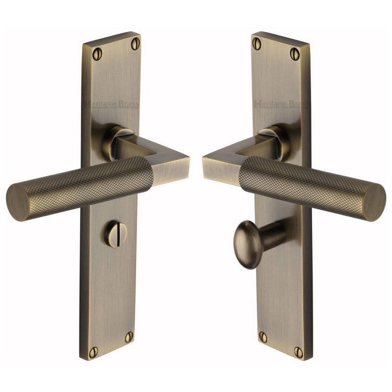 Bauhaus Knurled Door Handle on Plate - VT9330-AT