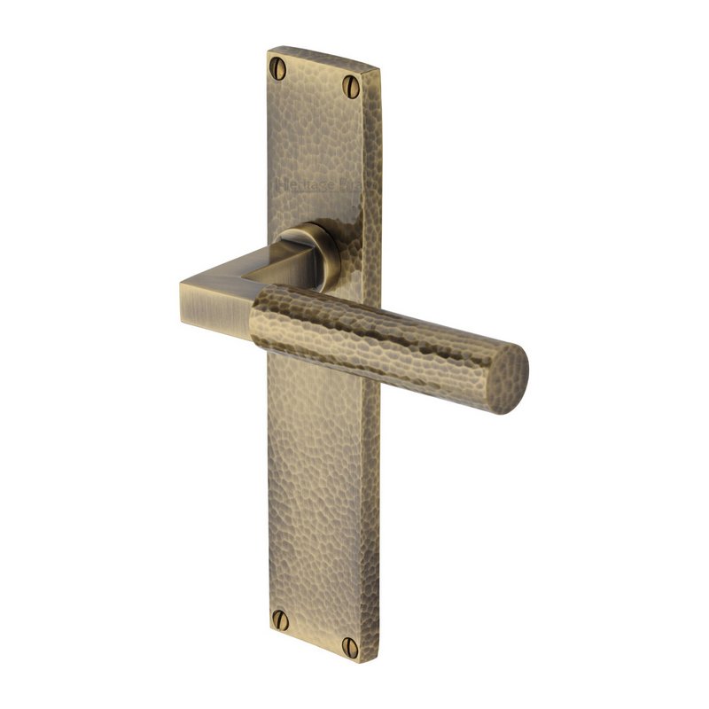Bauhaus Hammered Door Handle on Plate - VTH4310-AT
