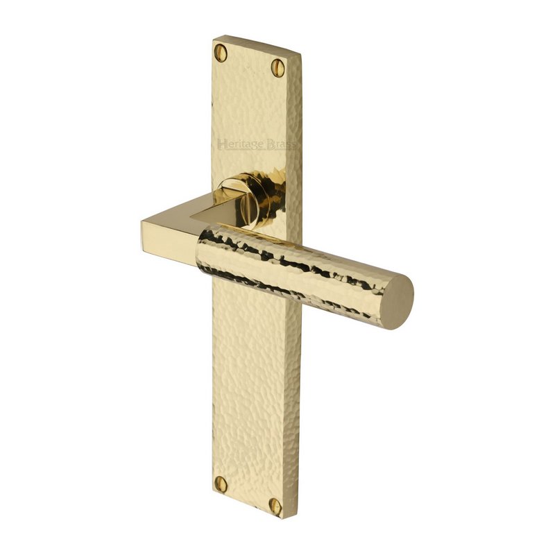 Bauhaus Hammered Door Handle on Plate - VTH4310-PB