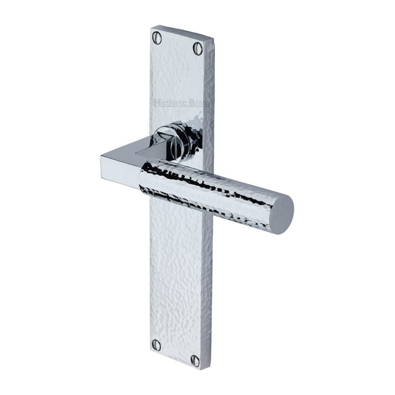 Bauhaus Hammered Door Handle on Plate - VTH4310-PC