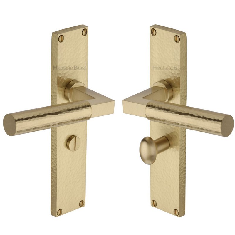 Bauhaus Hammered Door Handle on Plate - VTH4330-SB