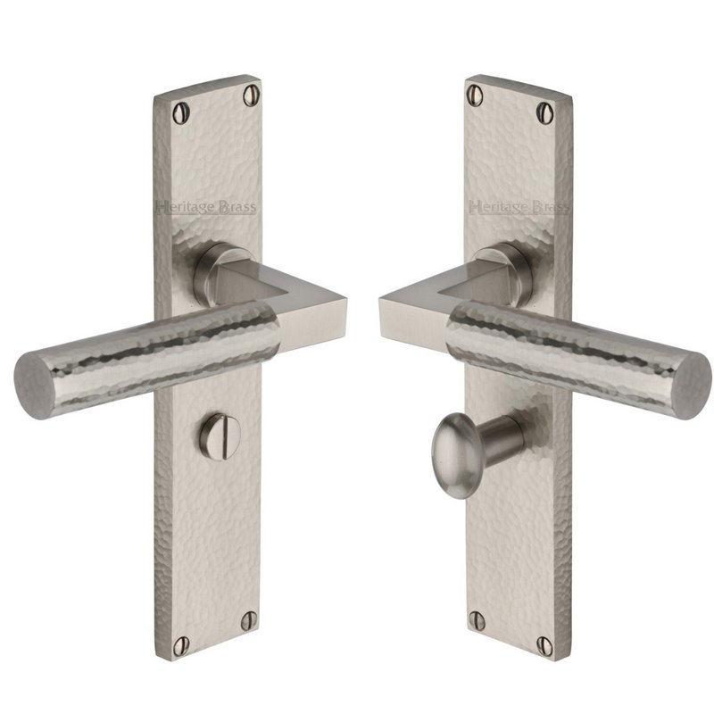 Bauhaus Hammered Door Handle on Plate - VTH4330-SN