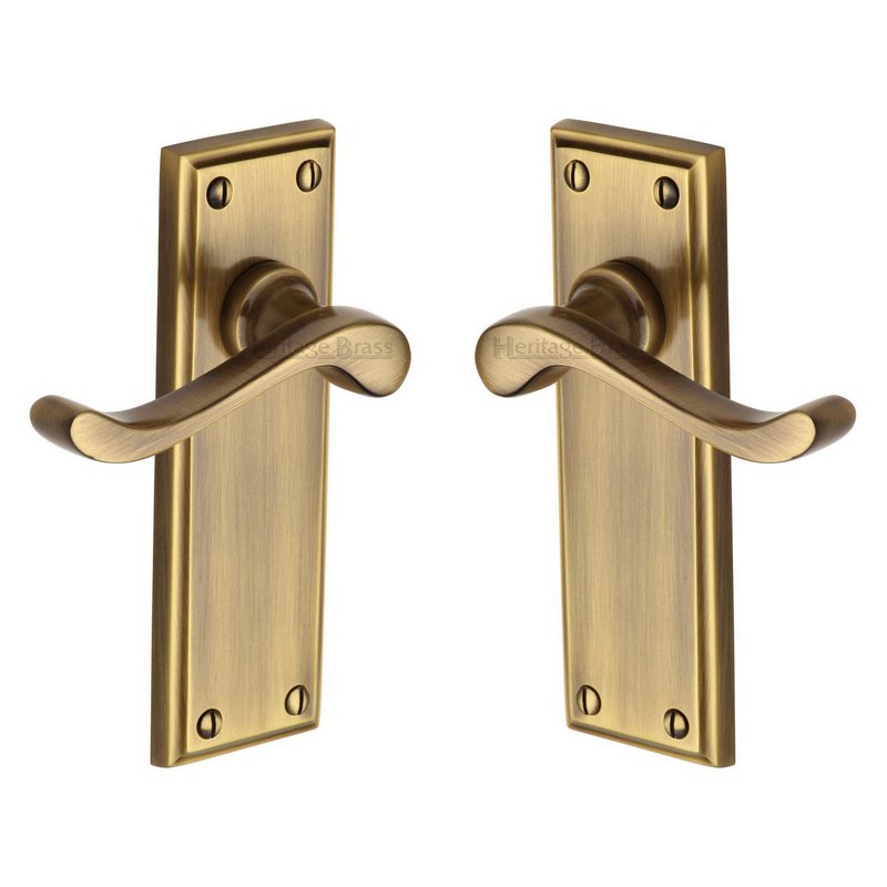 Edwardian Door Handle on Plate - W3213-AT