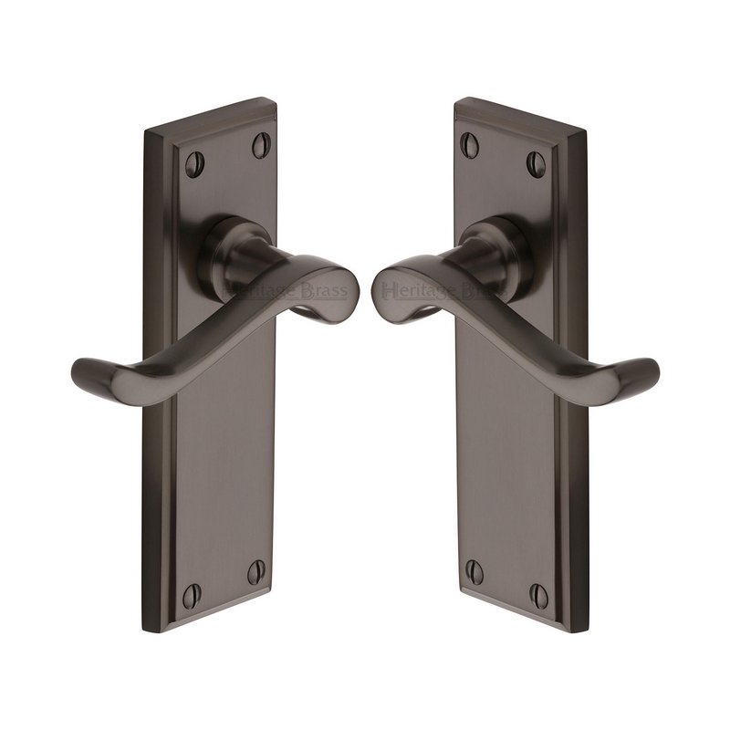 Edwardian Door Handle on Plate - W3213-MB