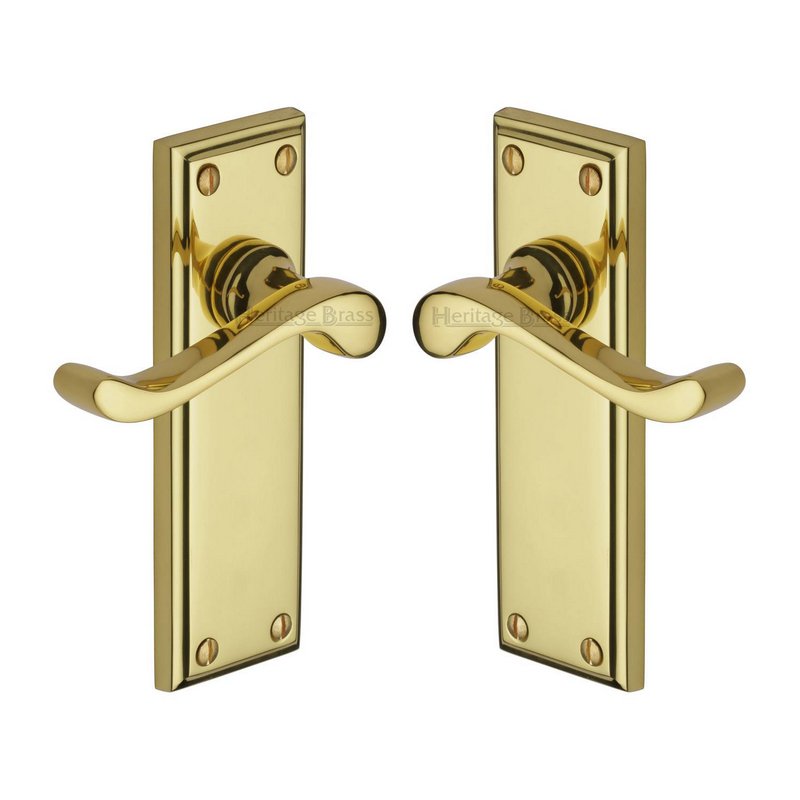 Edwardian Door Handle on Plate - W3213-PB