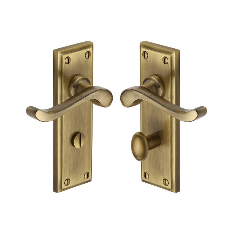 Edwardian Door Handle on Plate - W3220-AT
