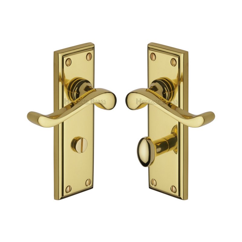 Edwardian Door Handle on Plate - W3220-PB