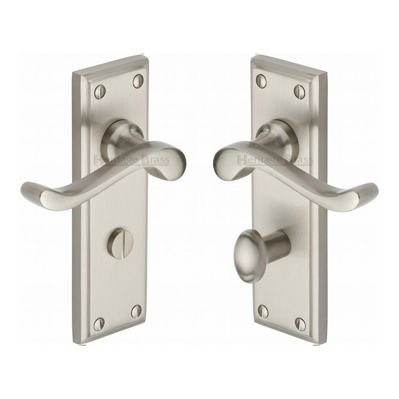 Edwardian Door Handle on Plate - W3220-SN