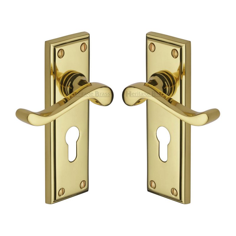 Edwardian Door Handle on Plate - W3227.48-PB