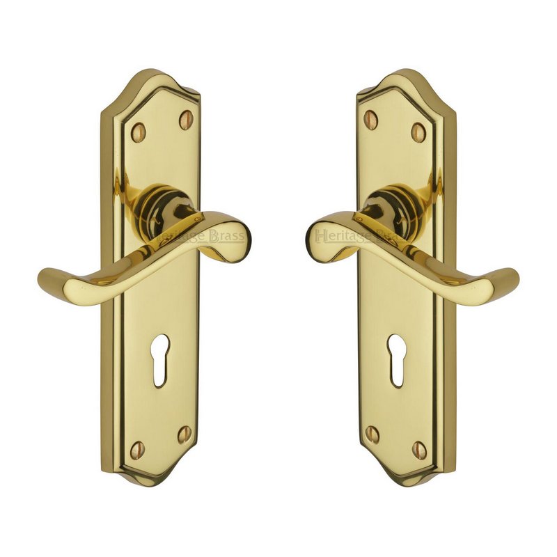 Buckingham Door Handle on Plate - W4200-PB