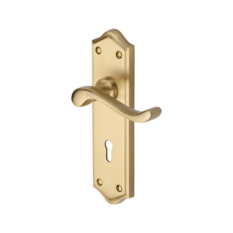 Buckingham Door Handle on Plate - W4200-SB
