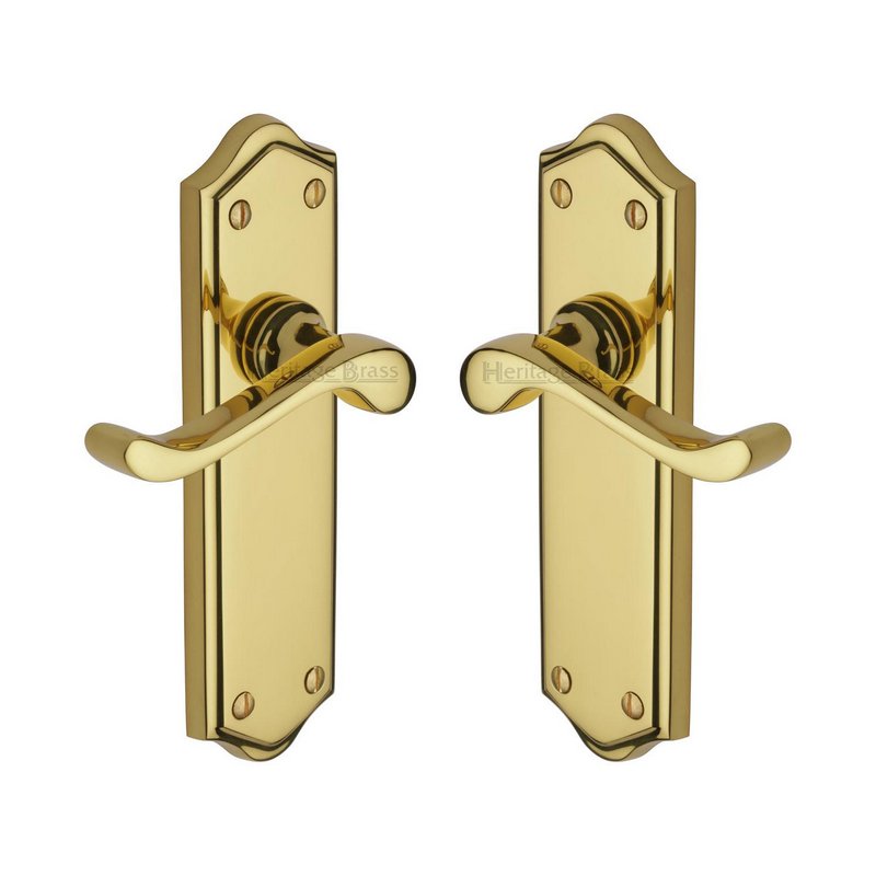 Buckingham Door Handle on Plate - W4210-PB