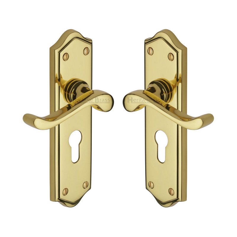 Buckingham Door Handle on Plate - W4248-PB