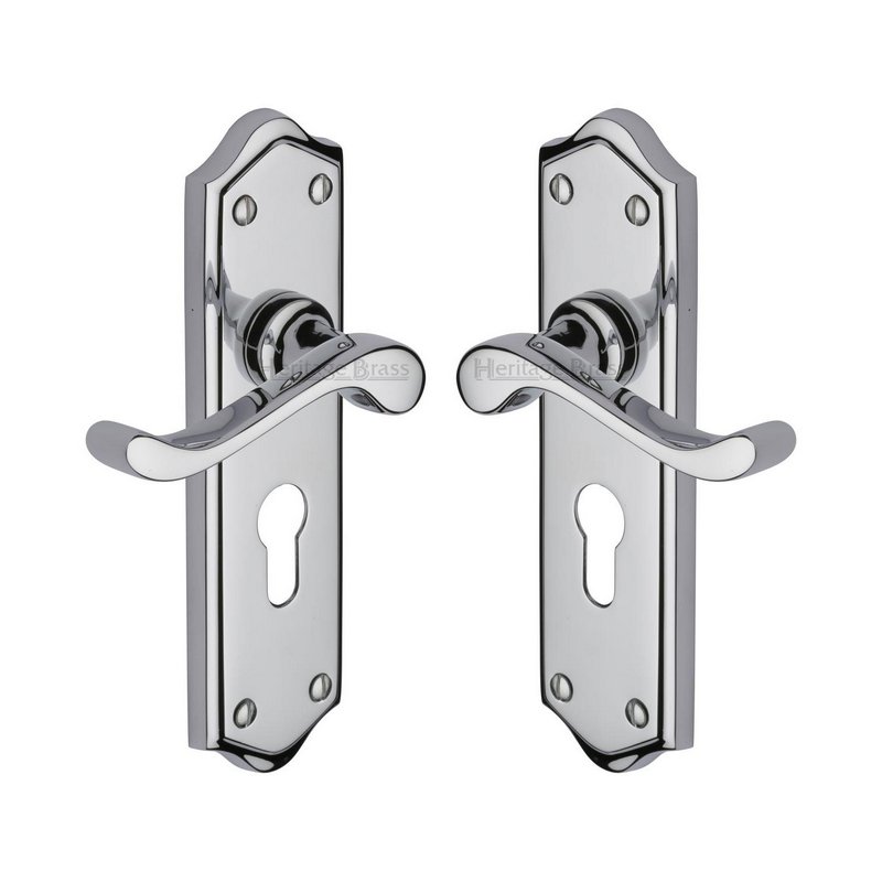 Buckingham Door Handle on Plate - W4248-PC