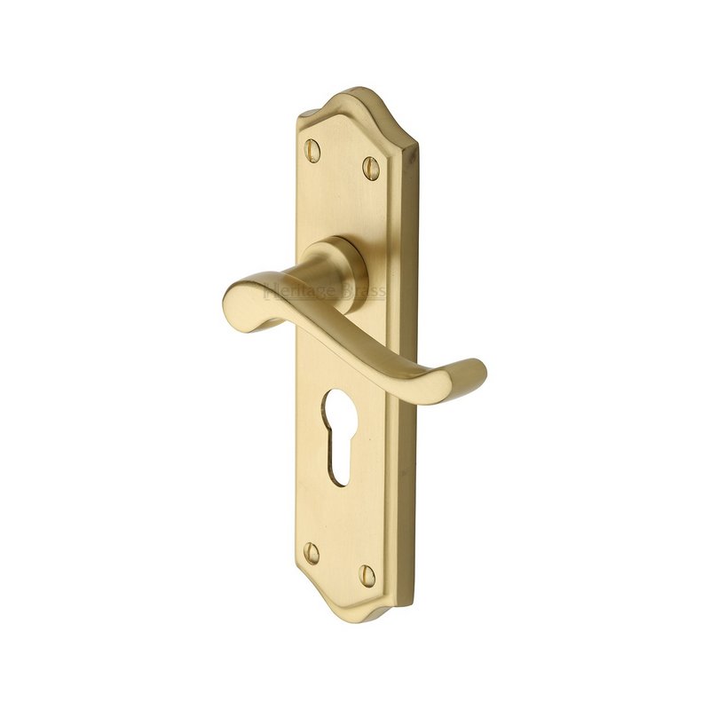 Buckingham Door Handle on Plate - W4248-SB