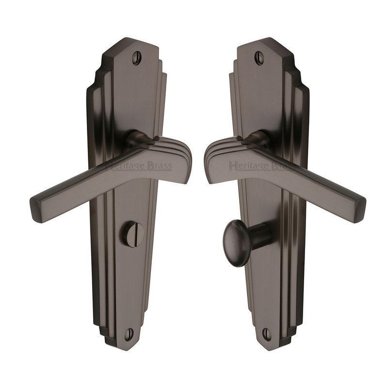 Waldorf Door Handle on Plate - WAL6530-MB