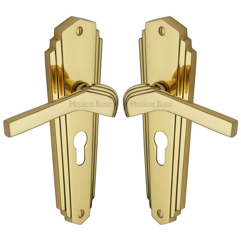 Waldorf Door Handle on Plate - WAL6548-PB