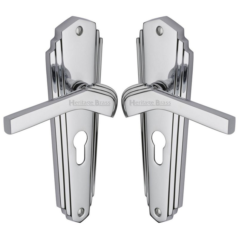 Waldorf Door Handle on Plate - WAL6548-PC