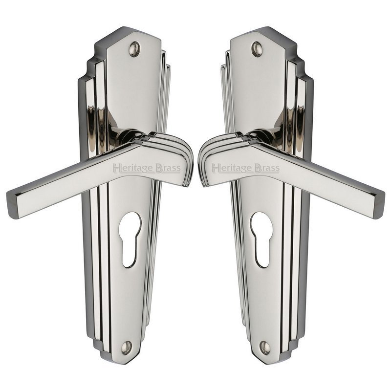 Waldorf Door Handle on Plate - WAL6548-PNF