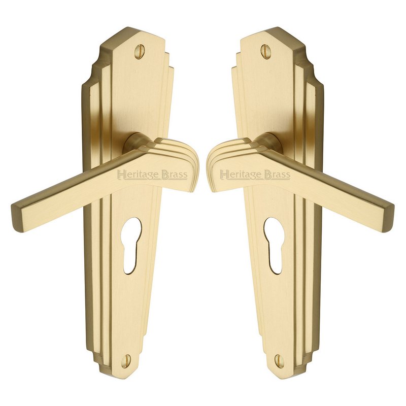 Waldorf Door Handle on Plate - WAL6548-SB