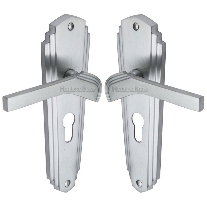 Waldorf Door Handle on Plate - WAL6548-SC