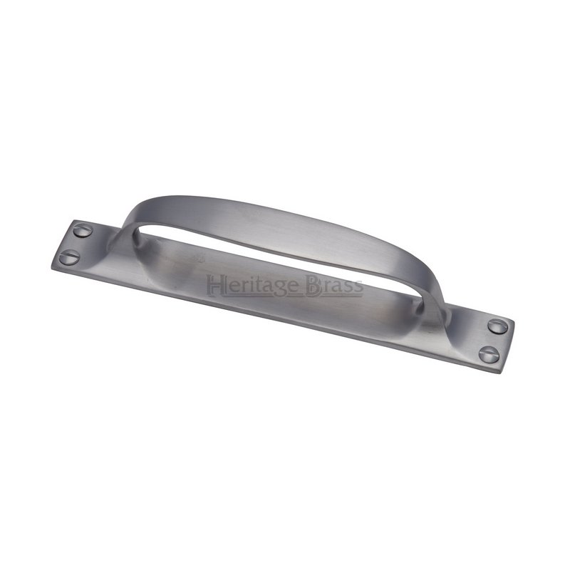 Door Pull Handle on Plate Offset - V1142-SC