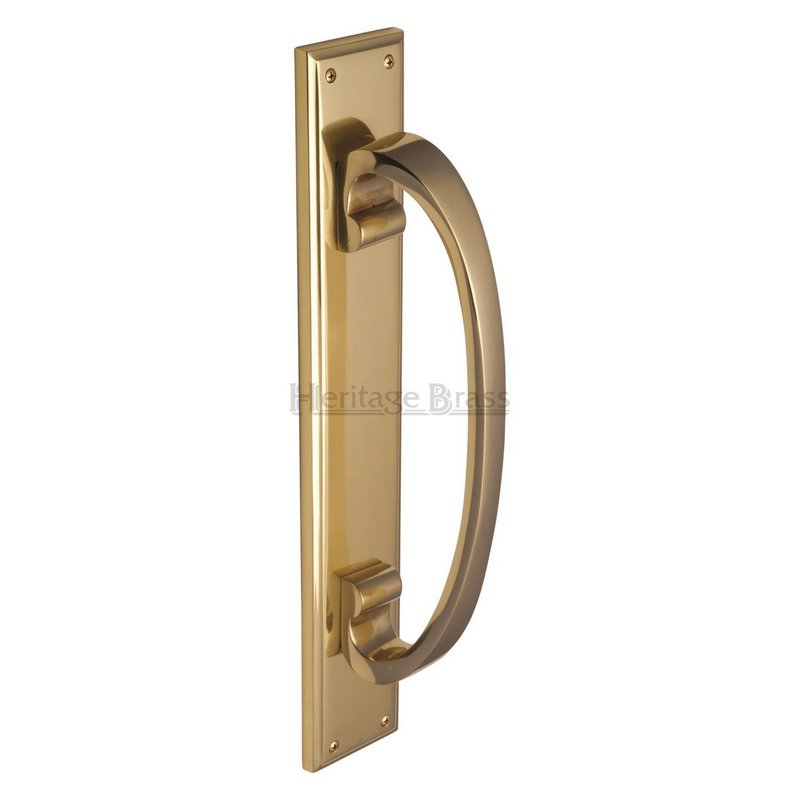 Door Pull Handle on Back Plate - V1162-PB