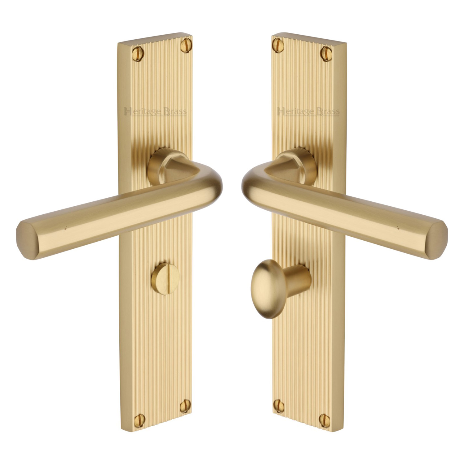 Octave Reeded Door Handle on Plate - RR3730-SB