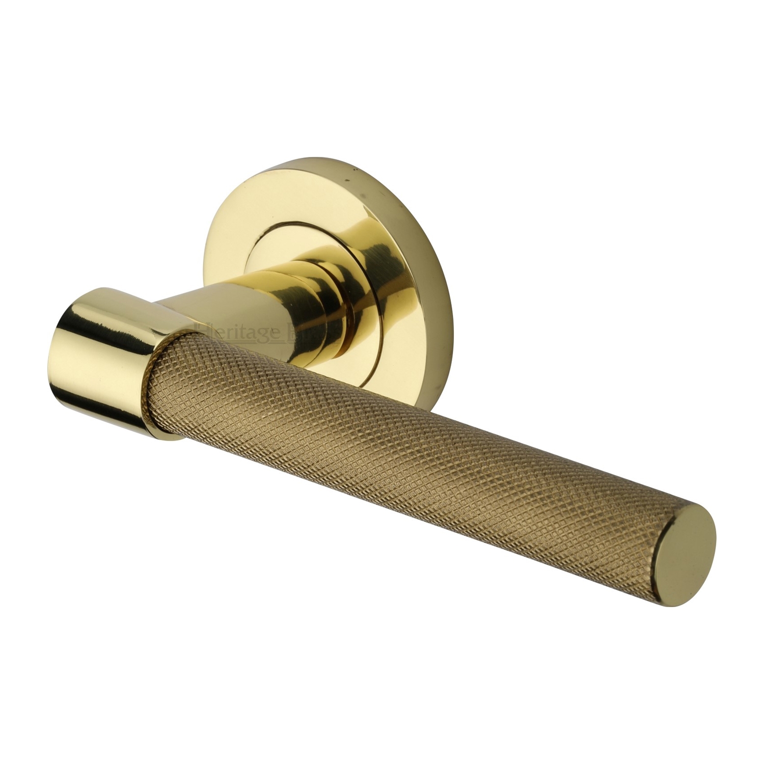 Phoenix Knurled Door Handle on Round Rose - RS2018-PB