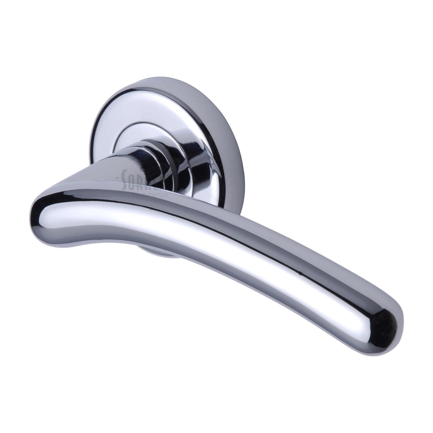 Ico Door Handle on Round Rose - SC-2012-PC