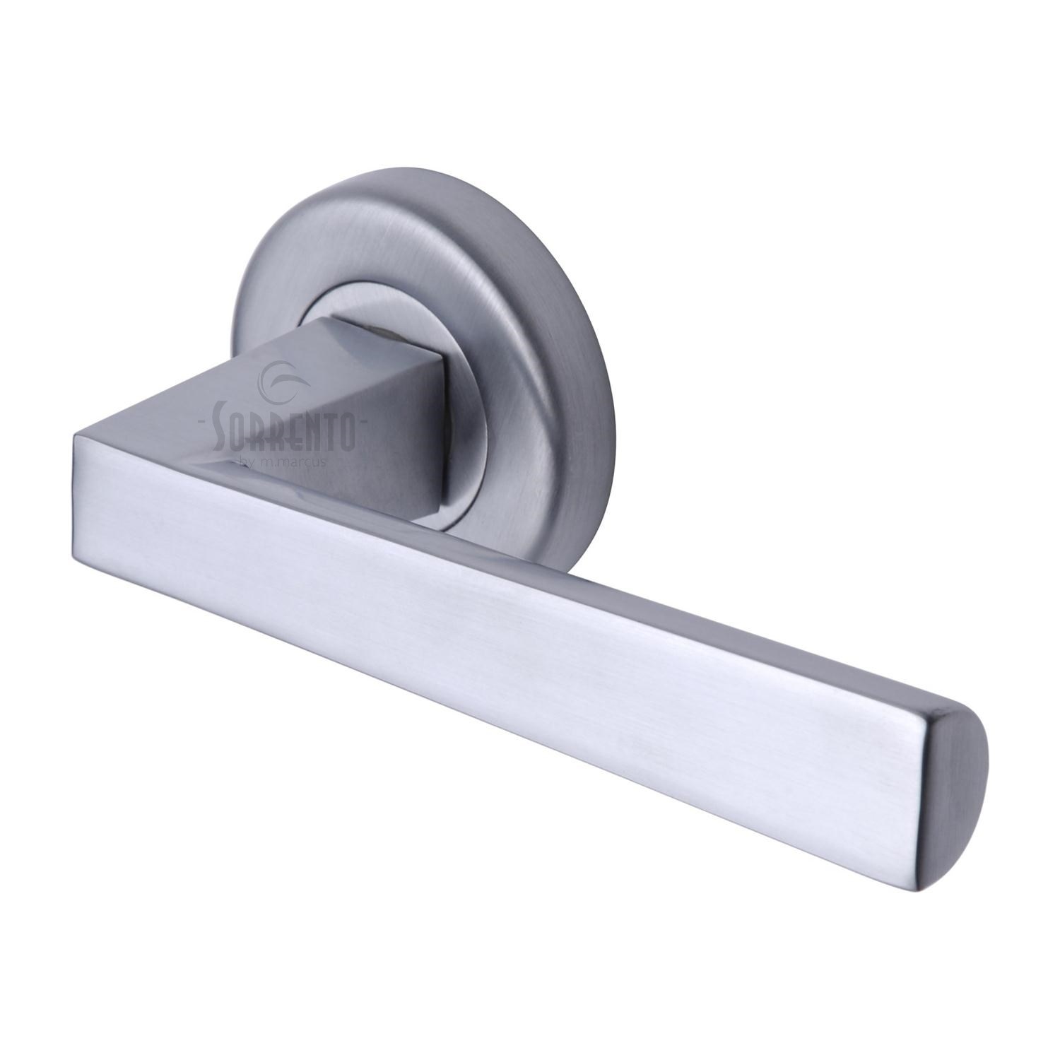 Siloh Door Handle on Round Rose - SC-3392-SC