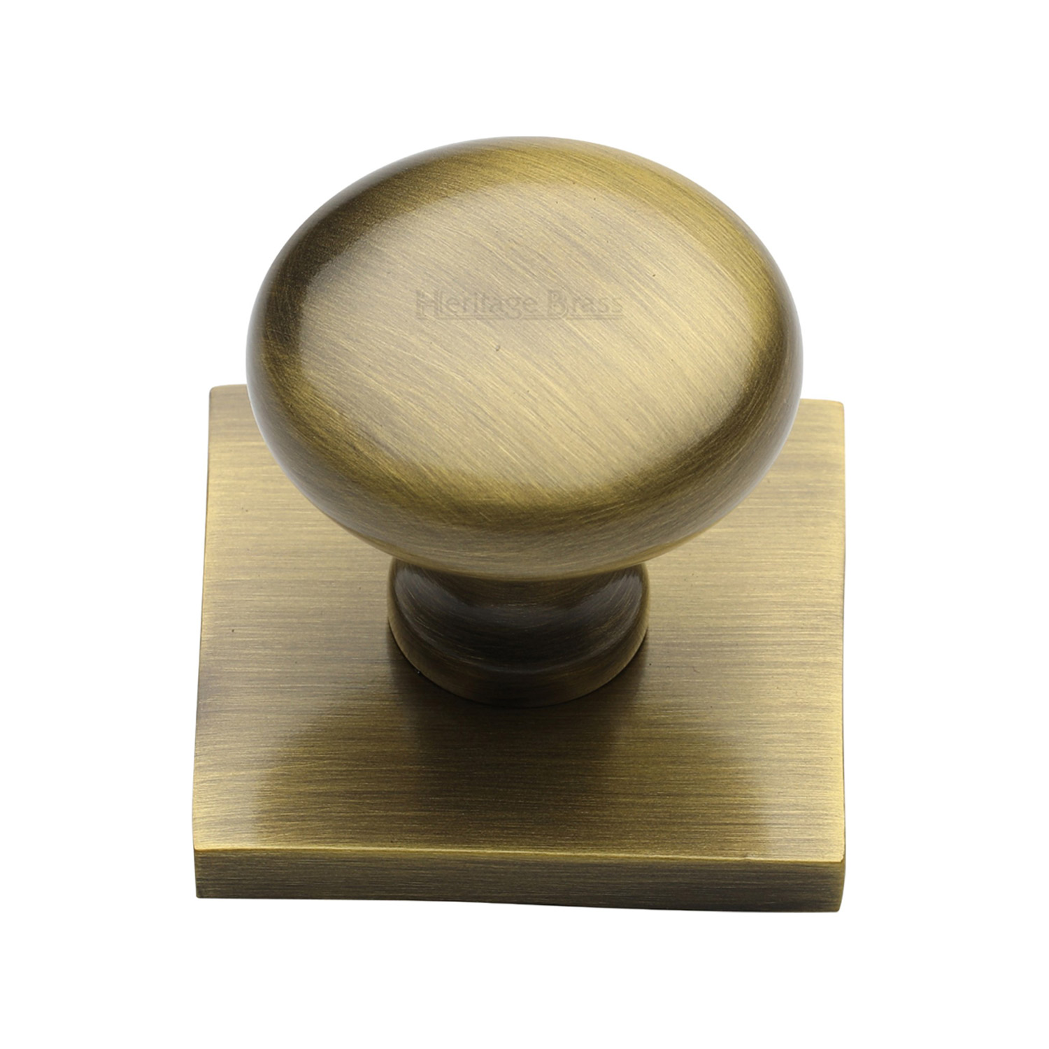 Victorian Round Cabinet Knob with Square Backplate - SQ113-AT