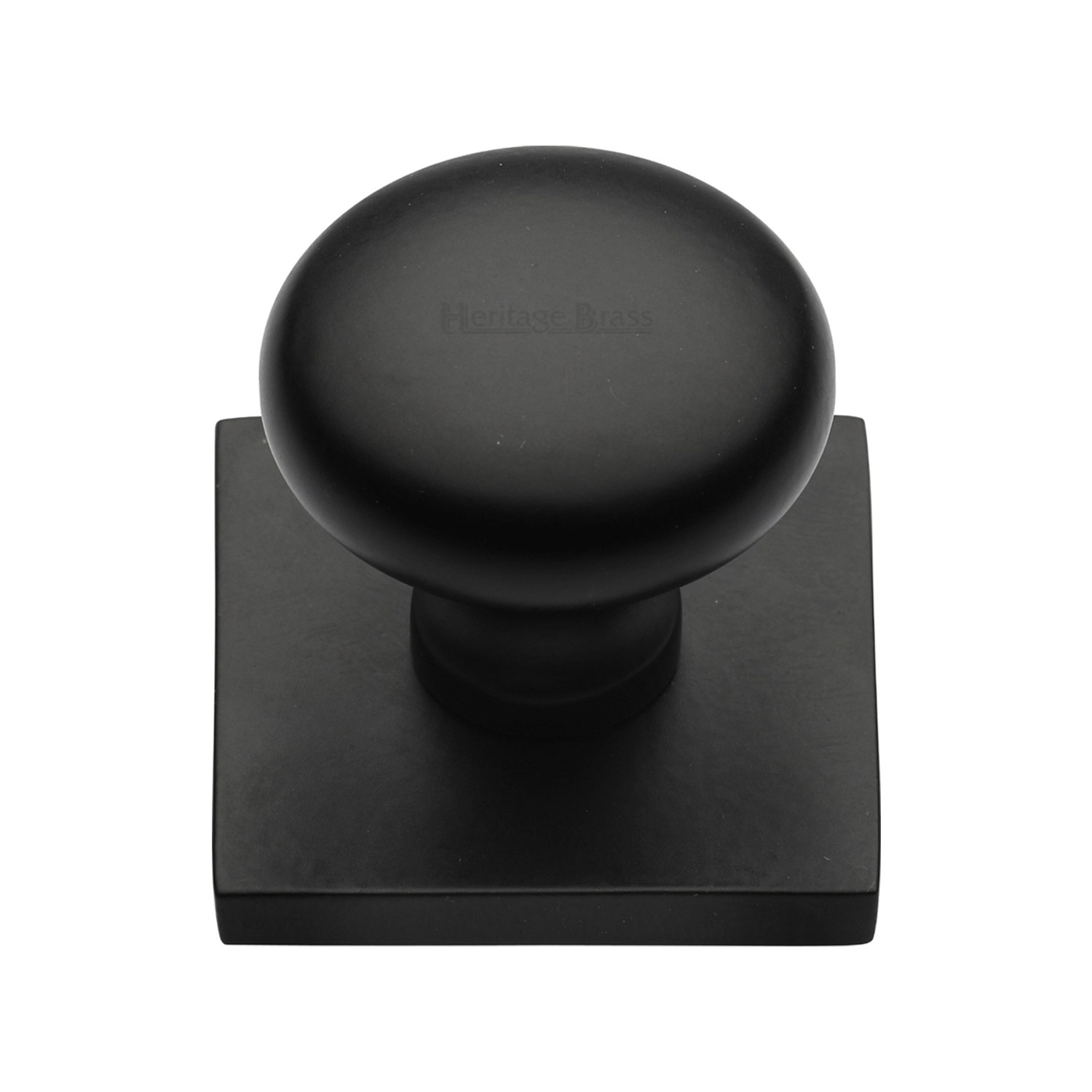 Victorian Round Cabinet Knob with Square Backplate - SQ113-BKMT