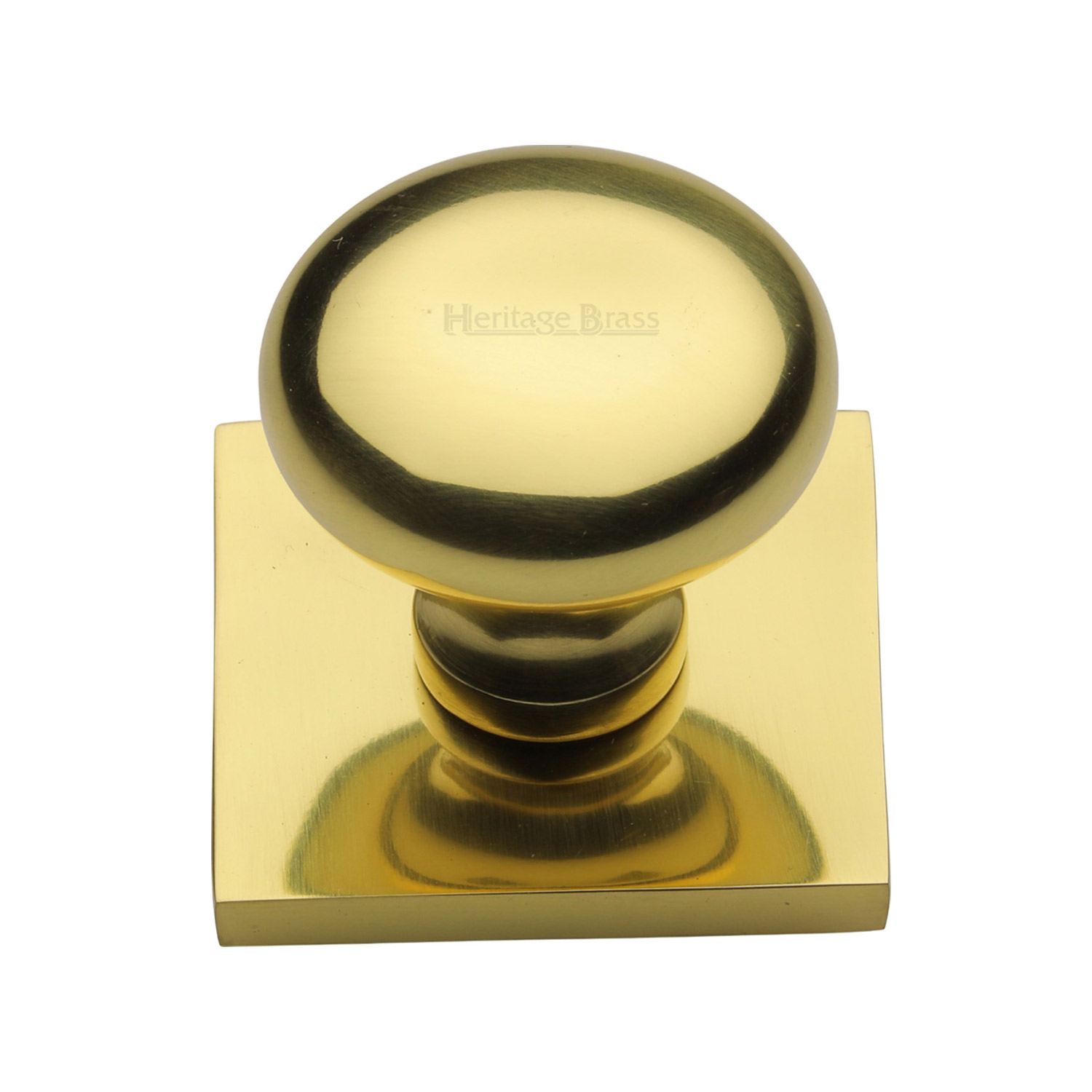 Victorian Round Cabinet Knob with Square Backplate - SQ113-PB