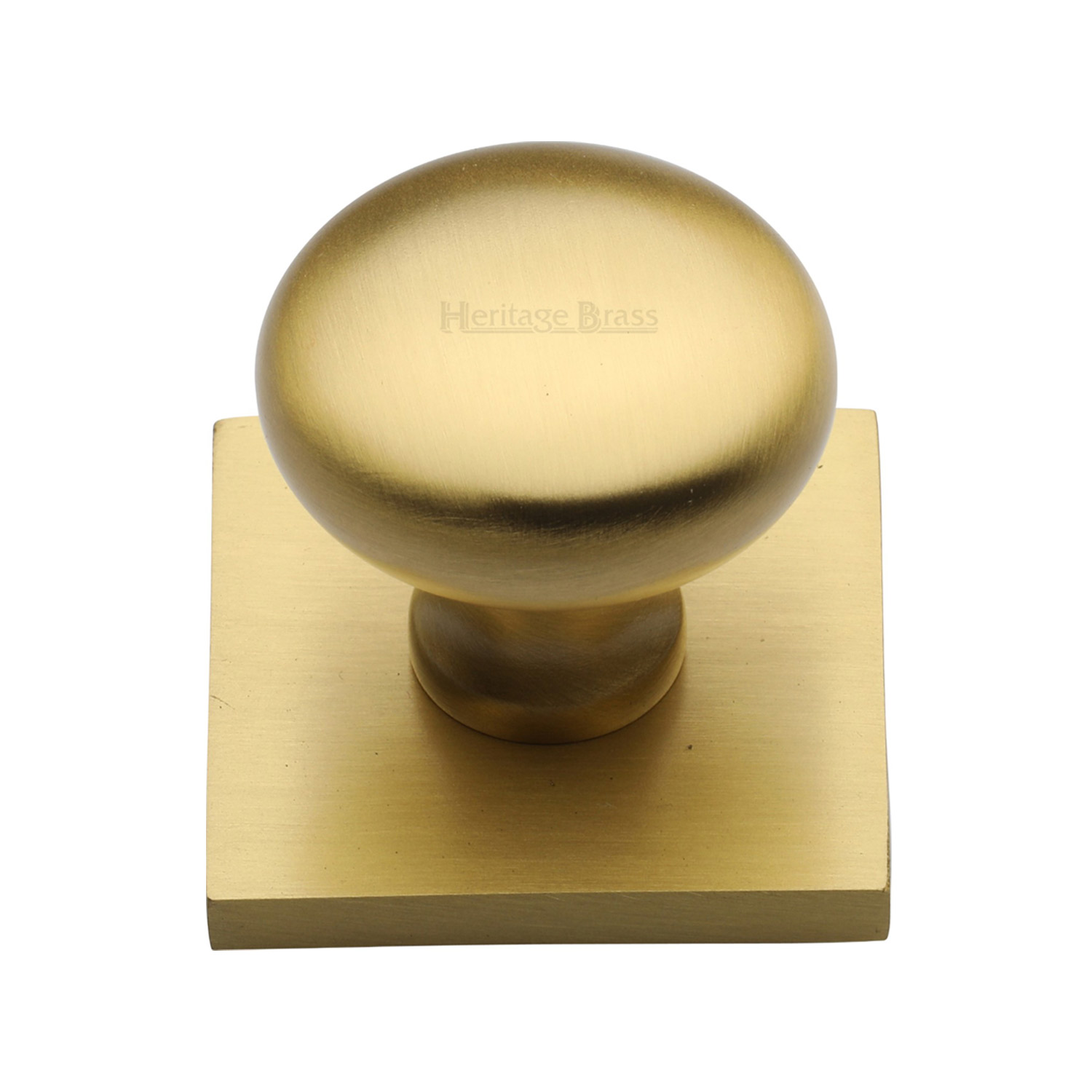 Victorian Round Cabinet Knob with Square Backplate - SQ113-SB