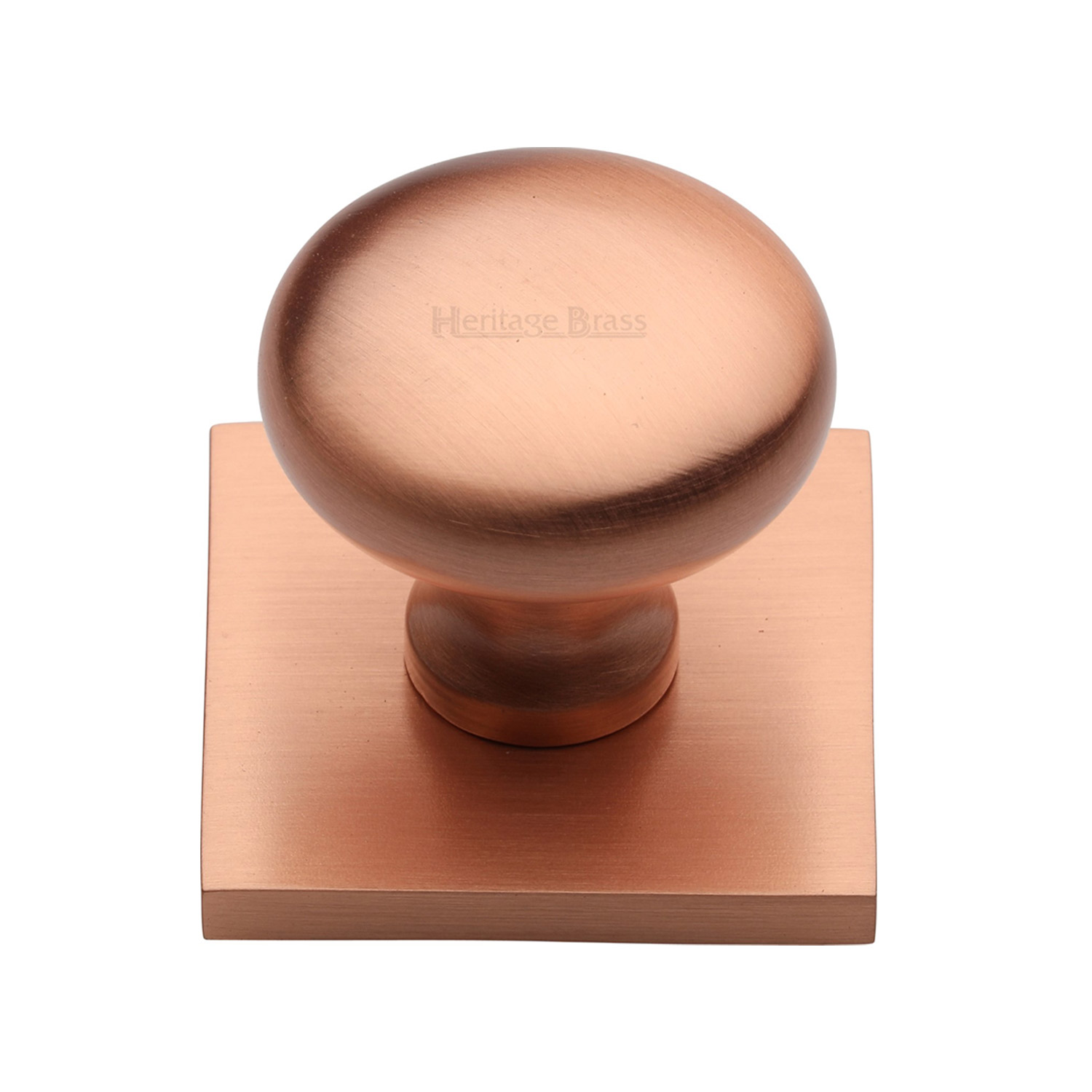 Victorian Round Cabinet Knob with Square Backplate - SQ113-SRG