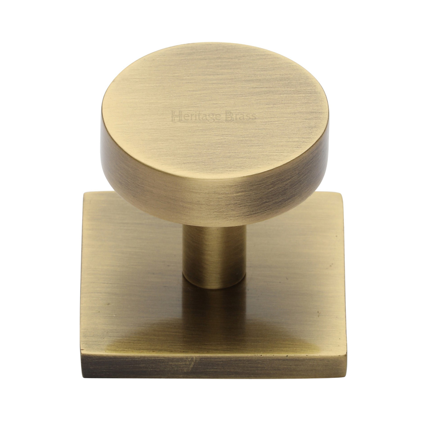 Disc Cabinet Knob With Square Backplate - SQ3880-AT