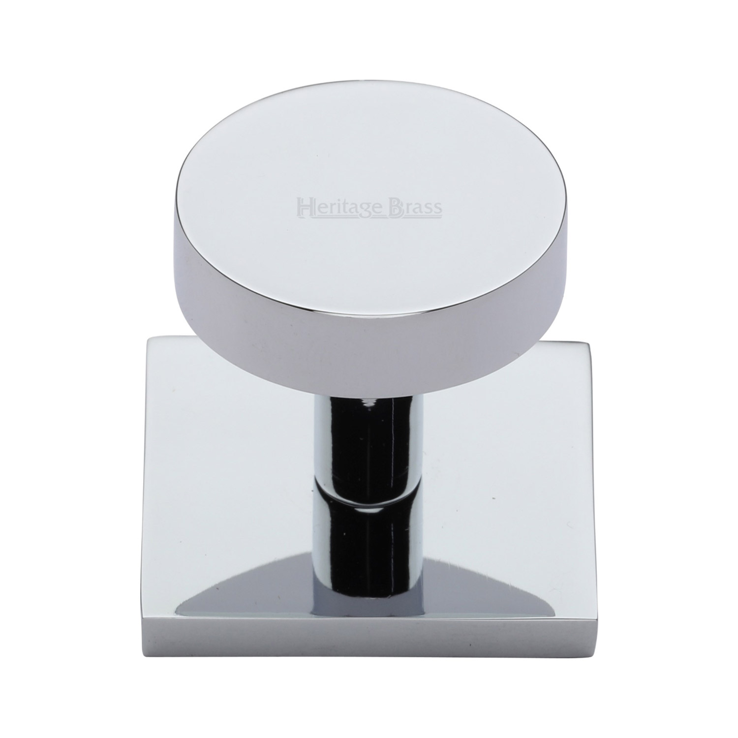 Disc Cabinet Knob With Square Backplate - SQ3880-PC