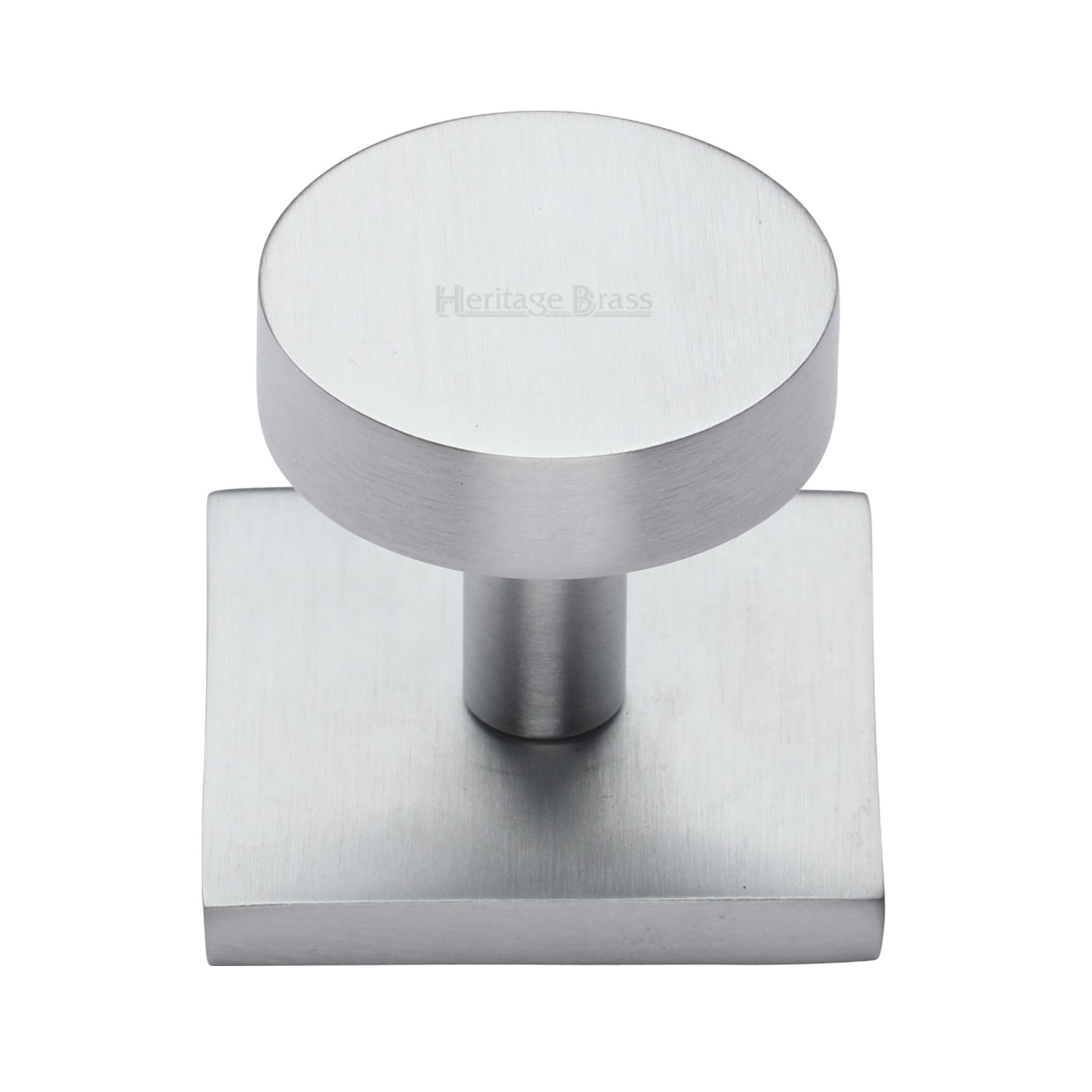 Disc Cabinet Knob With Square Backplate - SQ3880-SC
