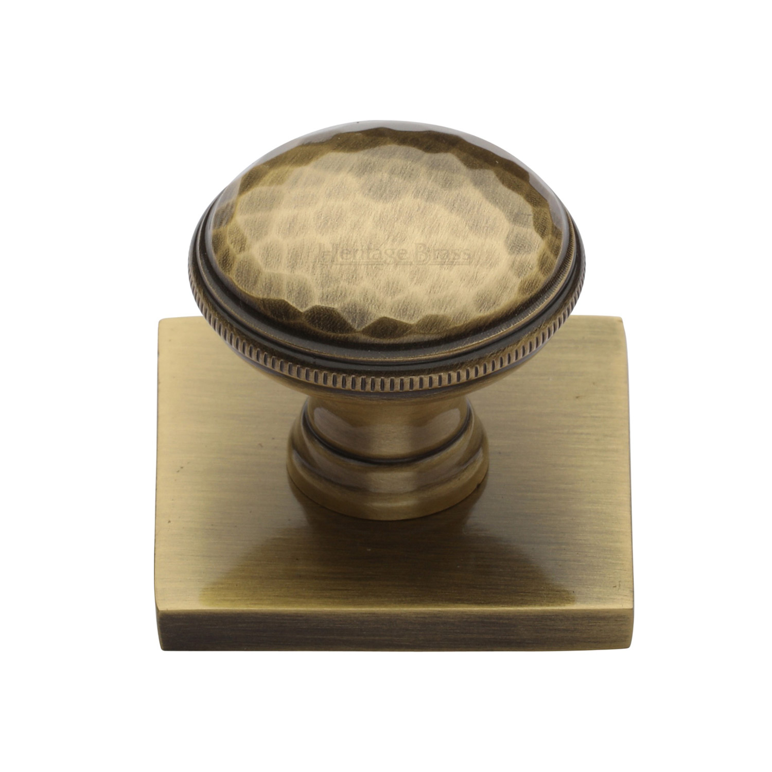 Diamond Cut Cabinet Knob with Square Backplate - SQ4545-AT